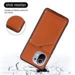 For Xiaomi Mi 11 Skin Feel PU + TPU + PC Back Cover Shockproof Case with Card Slots & Holder & Photo Frame(Brown)