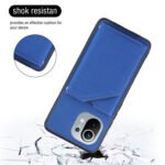 For Xiaomi Mi 11 Skin Feel PU + TPU + PC Back Cover Shockproof Case with Card Slots & Holder & Photo Frame(Blue)