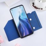 For Xiaomi Mi 11 Skin Feel PU + TPU + PC Back Cover Shockproof Case with Card Slots & Holder & Photo Frame(Blue)