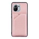 For Xiaomi Mi 11 Skin Feel PU + TPU + PC Back Cover Shockproof Case with Card Slots & Holder & Photo Frame(Rose Gold)