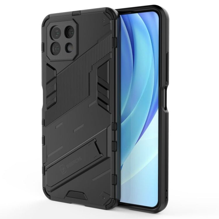 For Xiaomi Mi 11 Lite Punk Armor 2 in 1 PC + TPU Shockproof Case with Invisible Holder(Black)