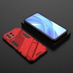 For Xiaomi Mi 11 Lite Punk Armor 2 in 1 PC + TPU Shockproof Case with Invisible Holder(Red)