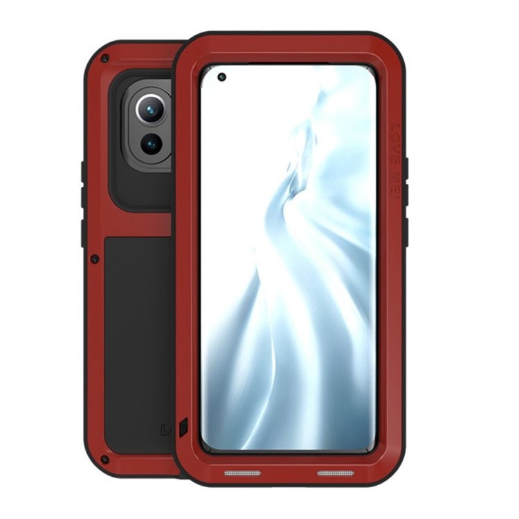 For Xiaomi Mi 11 LOVE MEI Metal Shockproof Waterproof Dustproof Protective Case without Glass(Red)