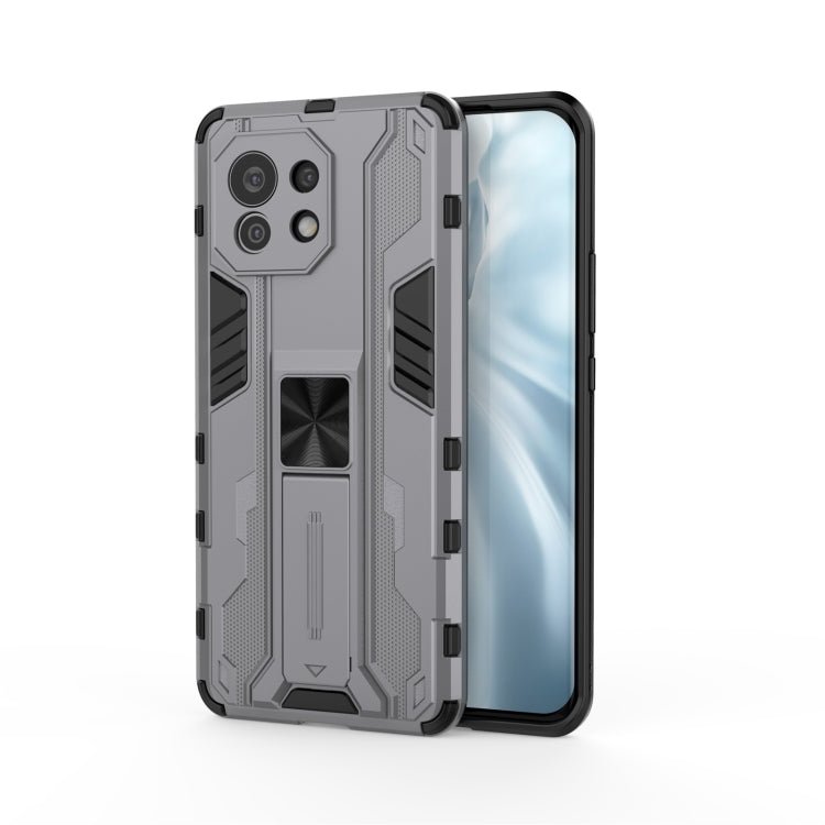 For Xiaomi Mi 11 Supersonic PC + TPU Shock-proof Protective Case with Holder(Grey)
