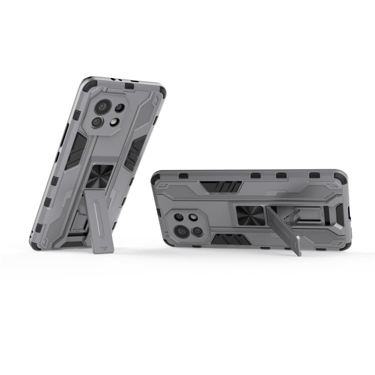 For Xiaomi Mi 11 Supersonic PC + TPU Shock-proof Protective Case with Holder(Grey)