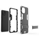 For Xiaomi Mi 11 Lite Shockproof PC + TPU Protective Case with Hidden Holder(Black)
