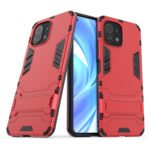 For Xiaomi Mi 11 Lite Shockproof PC + TPU Protective Case with Hidden Holder(Red)