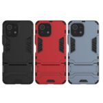 For Xiaomi Mi 11 Lite Shockproof PC + TPU Protective Case with Hidden Holder(Red)