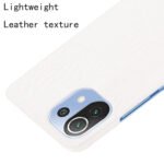 For Xiaomi Mi 11 Lite Shockproof Crocodile Texture PC + PU Case(White)