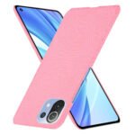 For Xiaomi Mi 11 Lite Shockproof Crocodile Texture PC + PU Case(Pink)