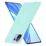 For Xiaomi Mi 11 Lite Shockproof Crocodile Texture PC + PU Case(Light Green)