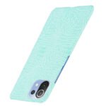 For Xiaomi Mi 11 Lite Shockproof Crocodile Texture PC + PU Case(Light Green)