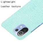 For Xiaomi Mi 11 Lite Shockproof Crocodile Texture PC + PU Case(Light Green)