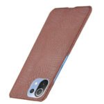 For Xiaomi Mi 11 Lite Shockproof Crocodile Texture PC + PU Case(Brown)