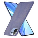 For Xiaomi Mi 11 Lite Shockproof Crocodile Texture PC + PU Case(Blue)