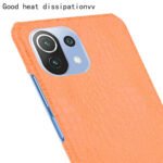 For Xiaomi Mi 11 Lite Shockproof Crocodile Texture PC + PU Case(Orange)