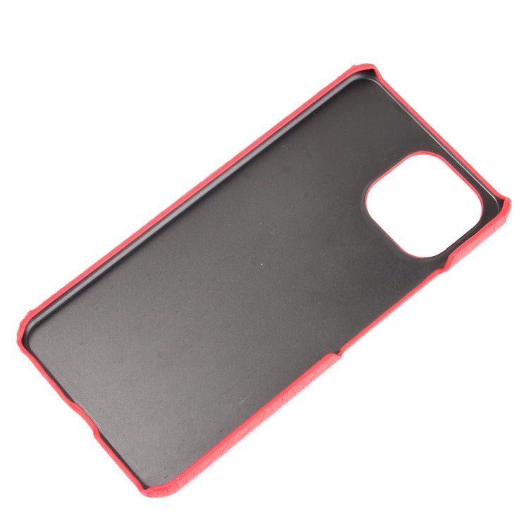 For Xiaomi Mi 11 Lite Shockproof Crocodile Texture PC + PU Case(Orange)