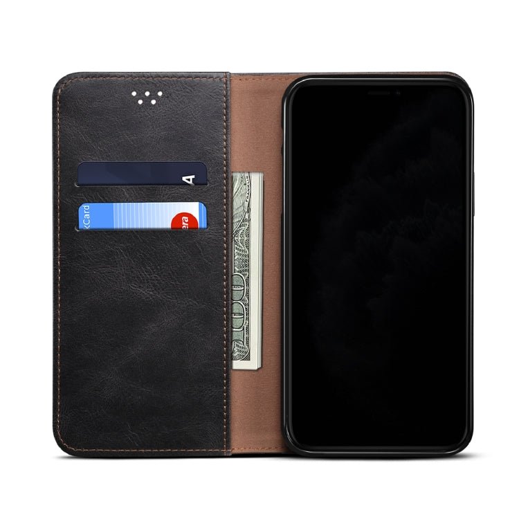 For Xiaomi Mi 11 Lite Simple Wax Crazy Horse Texture Horizontal Flip Leather Case with Card Slots & Wallet(Black)