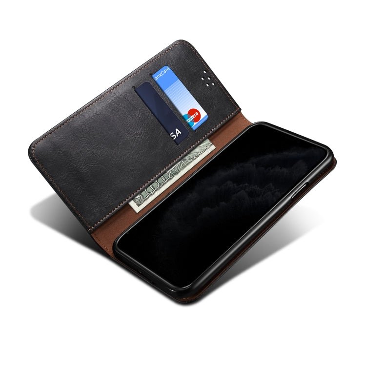 For Xiaomi Mi 11 Lite Simple Wax Crazy Horse Texture Horizontal Flip Leather Case with Card Slots & Wallet(Black)