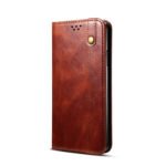 For Xiaomi Mi 11 Lite Simple Wax Crazy Horse Texture Horizontal Flip Leather Case with Card Slots & Wallet(Brown)