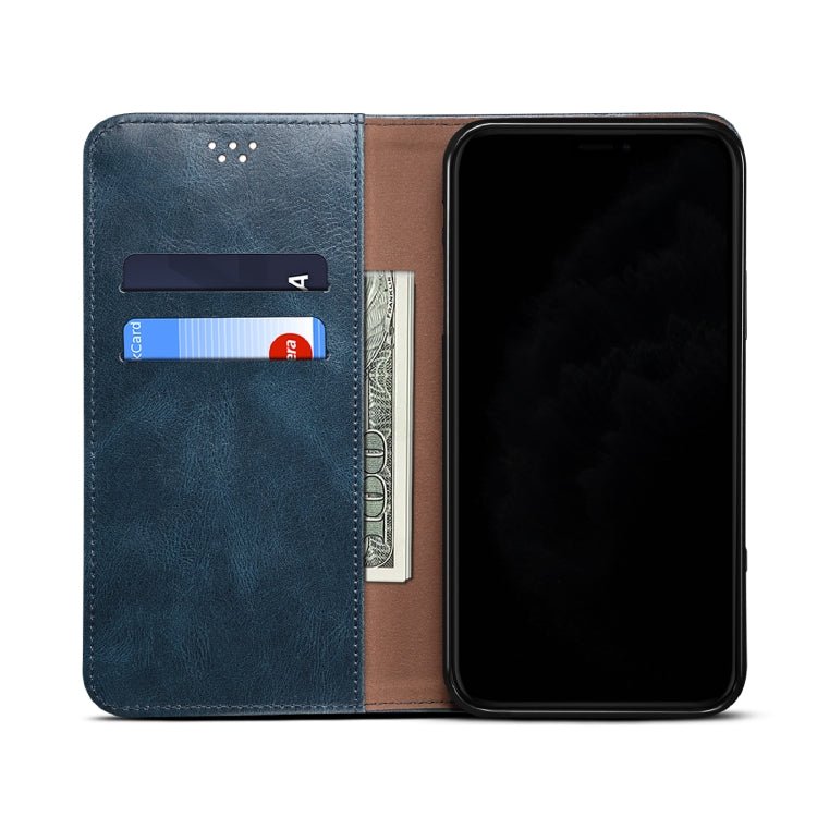 For Xiaomi Mi 11 Lite Simple Wax Crazy Horse Texture Horizontal Flip Leather Case with Card Slots & Wallet(Navy Blue)