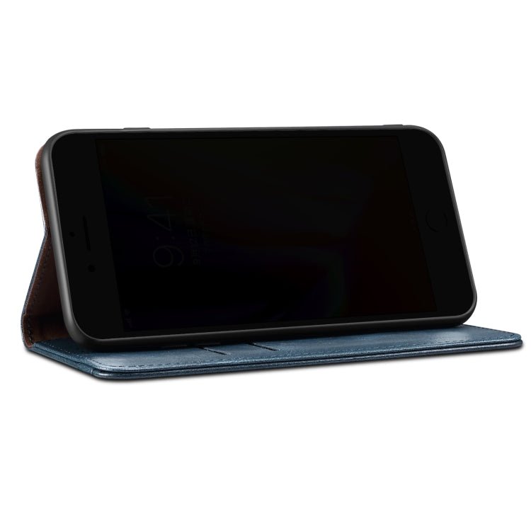 For Xiaomi Mi 11 Lite Simple Wax Crazy Horse Texture Horizontal Flip Leather Case with Card Slots & Wallet(Navy Blue)