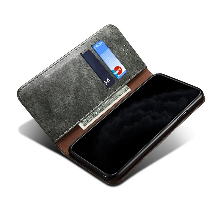 For Xiaomi Mi 11 Lite Simple Wax Crazy Horse Texture Horizontal Flip Leather Case with Card Slots & Wallet(Dark Green)