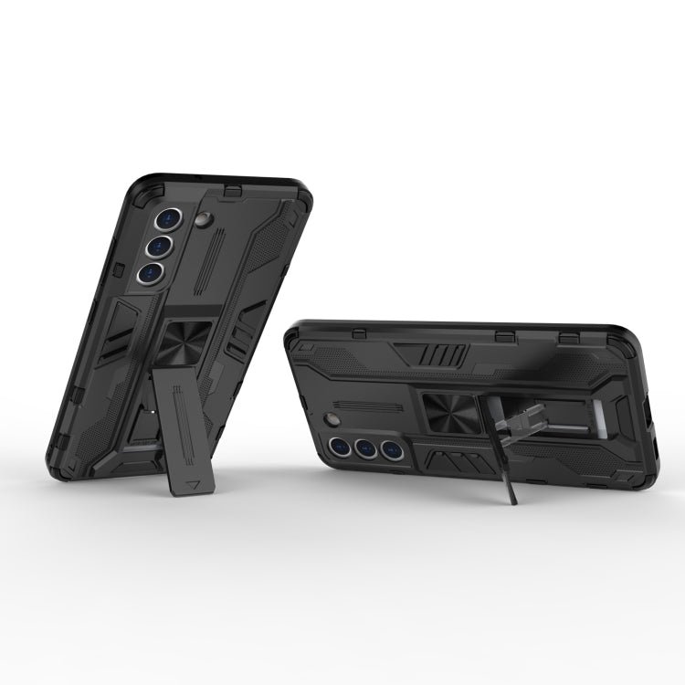 For Samsung Galaxy S21 5G Supersonic PC + TPU Shock-proof Case with Holder(Black)