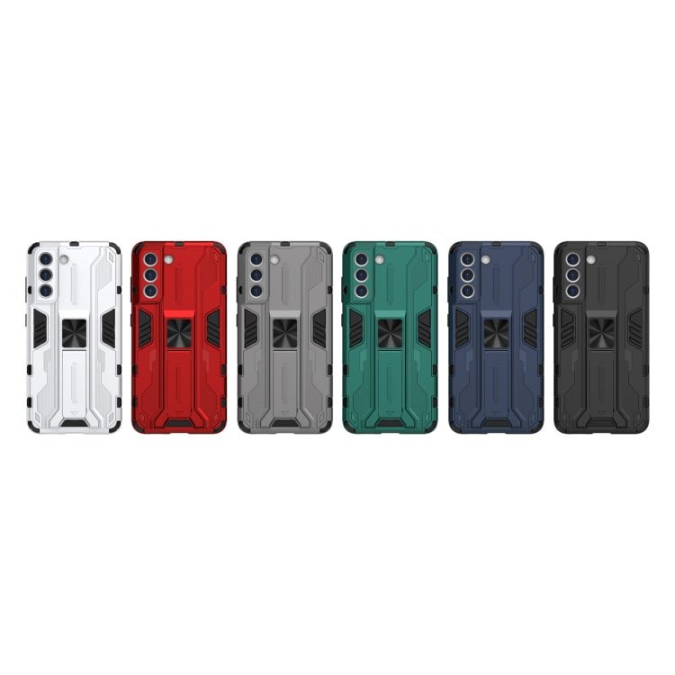 For Samsung Galaxy S21 5G Supersonic PC + TPU Shock-proof Case with Holder(Black)