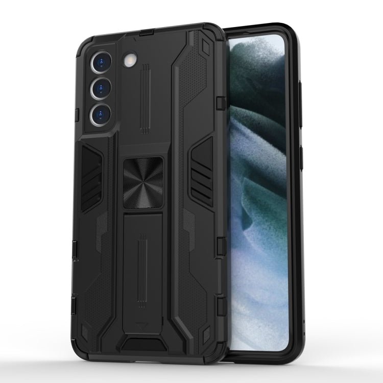 For Samsung Galaxy S21+ 5G Supersonic PC + TPU Shock-proof Case with Holder(Black)