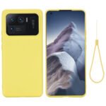 For Xiaomi Mi 11 Ultra Solid Color Liquid Silicone Dropproof Full Coverage Protective Case(Yellow)