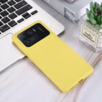For Xiaomi Mi 11 Ultra Solid Color Liquid Silicone Dropproof Full Coverage Protective Case(Yellow)