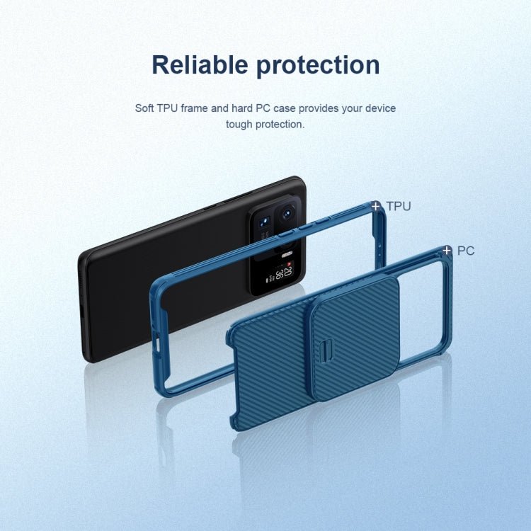 For Xiaomi Mi 11 Ultra NILLKIN Black Mirror Pro Series Camshield Full Coverage Dust-proof Scratch Resistant PC Case(Blue)