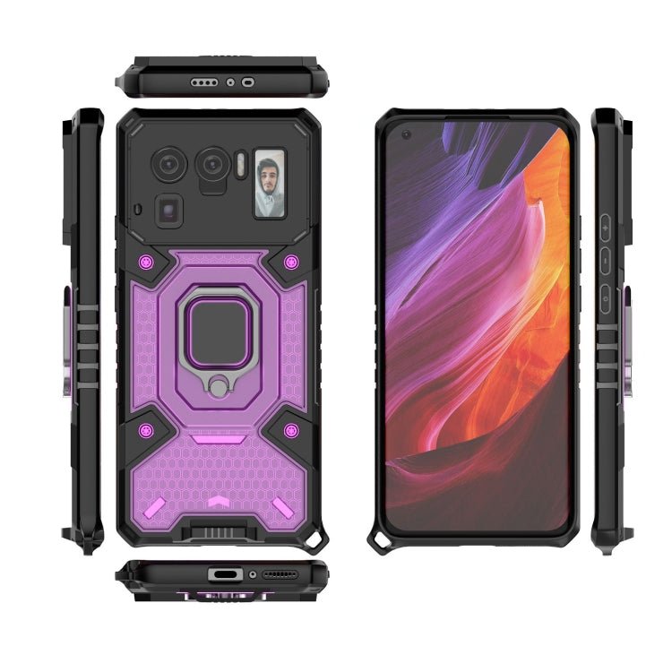 For Xiaomi Mi 11 Ultra Space PC+TPU Ring Holder Protective Case(Purple)
