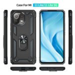 For Xiaomi Mi 11 Lite 5G Shockproof TPU + PC Protective Case with 360 Degree Rotating Holder(Black)