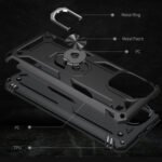 For Xiaomi Mi 11 Lite 5G Shockproof TPU + PC Protective Case with 360 Degree Rotating Holder(Black)