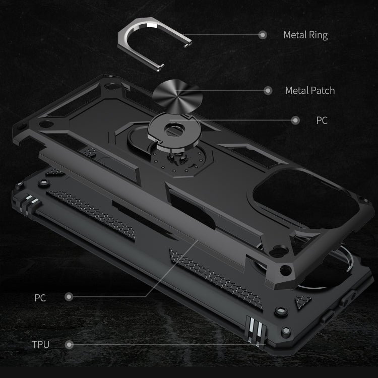 For Xiaomi Mi 11 Lite 5G Shockproof TPU + PC Protective Case with 360 Degree Rotating Holder(Black)