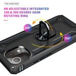For Xiaomi Mi 11 Lite 5G Shockproof TPU + PC Protective Case with 360 Degree Rotating Holder(Black)