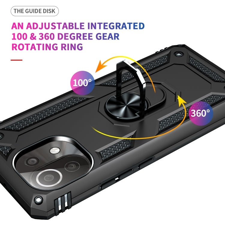 For Xiaomi Mi 11 Lite 5G Shockproof TPU + PC Protective Case with 360 Degree Rotating Holder(Black)