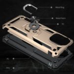 For Xiaomi Mi 11 Lite 5G Shockproof TPU + PC Protective Case with 360 Degree Rotating Holder(Gold)