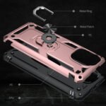 For Xiaomi Mi 11 Lite 5G Shockproof TPU + PC Protective Case with 360 Degree Rotating Holder(Rose Gold)