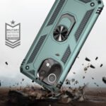 For Xiaomi Mi 11 Lite 5G Shockproof TPU + PC Protective Case with 360 Degree Rotating Holder(Dark Green)
