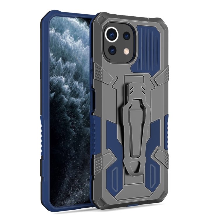 For Xiaomi Mi 11 Lite Armor Warrior Shockproof PC + TPU Protective Case(Blue)