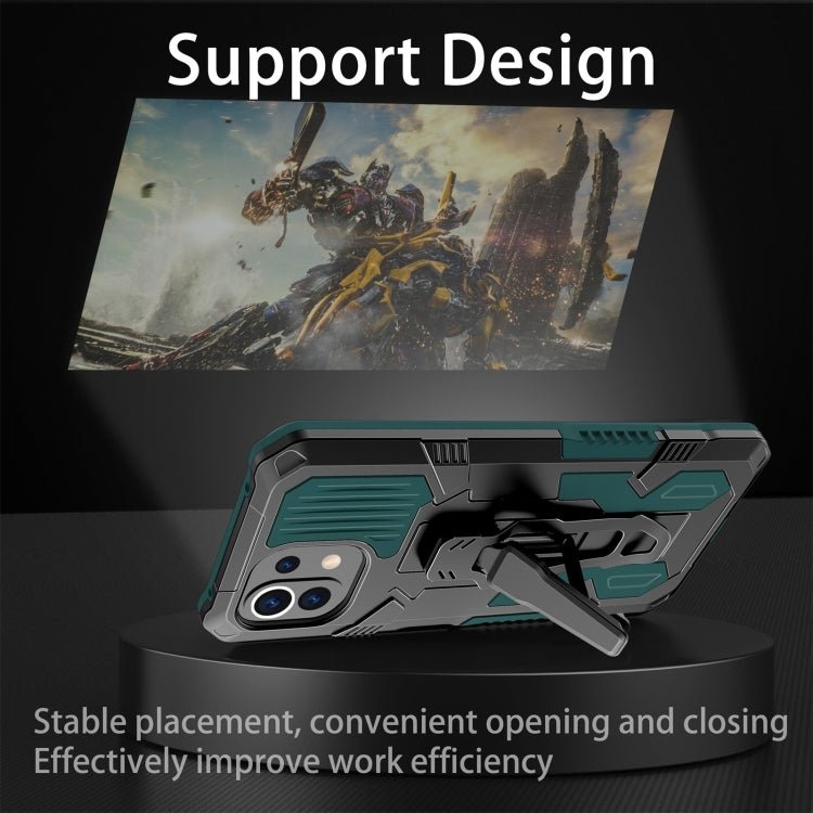 For Xiaomi Mi 11 Lite Armor Warrior Shockproof PC + TPU Protective Case(Green)