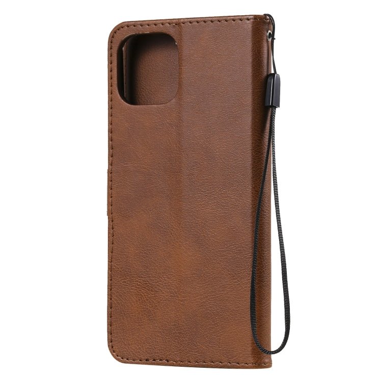 For Xiaomi Mi 11 Lite Solid Color Horizontal Flip Protective Leather Case with Holder & Card Slots & Wallet & Photo Frame & Lanyard(Brown)