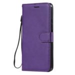 For Xiaomi Mi 11 Lite Solid Color Horizontal Flip Protective Leather Case with Holder & Card Slots & Wallet & Photo Frame & Lanyard(Purple)