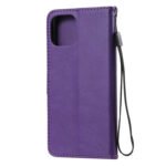 For Xiaomi Mi 11 Lite Solid Color Horizontal Flip Protective Leather Case with Holder & Card Slots & Wallet & Photo Frame & Lanyard(Purple)