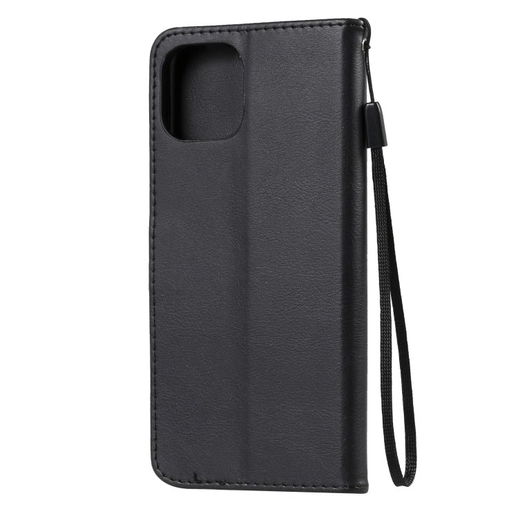 For Xiaomi Mi 11 Lite Solid Color Horizontal Flip Protective Leather Case with Holder & Card Slots & Wallet & Photo Frame & Lanyard(Black)