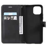 For Xiaomi Mi 11 Lite Solid Color Horizontal Flip Protective Leather Case with Holder & Card Slots & Wallet & Photo Frame & Lanyard(Black)