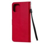 For Xiaomi Mi 11 Lite Solid Color Horizontal Flip Protective Leather Case with Holder & Card Slots & Wallet & Photo Frame & Lanyard(Red)